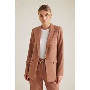 SEED Heritage‎ Boyfriend Blazer Relaxed Textured Lined Terracotta Orange Size 8